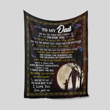 To My Dad Blanket, Blanket For Dad From Daughter, Family Blanket, Custom Name Blanket, Gift Blanket