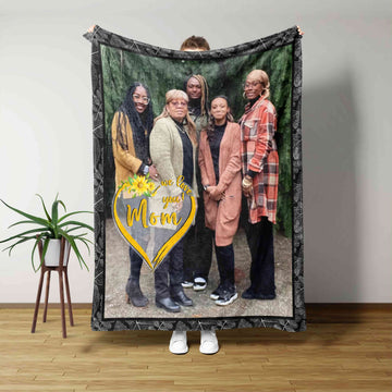 We Love You Mom Blanket, Custom Image Blanket, Blanket For Mom, Gift Blanket, Family Blanket