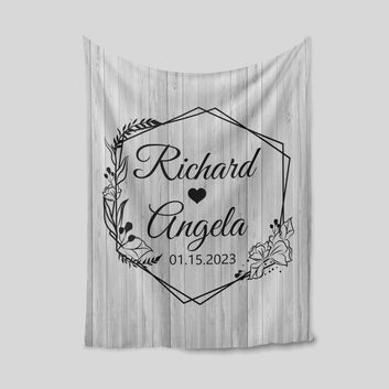 Personalized Name Blanket For Couple, Anniversary Blanket, Valentine Blanket, Gift Blanket