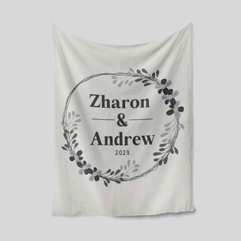 Personalized Name Blanket For Couple, Anniversary Blanket, Valentine Blanket, Gift Blanket
