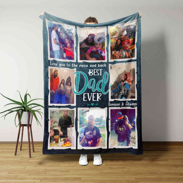 Best Dad Ever Blanket, Custom Photo Blanket, Father's Day Blanket, Gift Blanket, Family Blanket