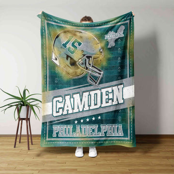 Personalized Football Blanket, Custom Football City Blanket, Sports Fan Blanket, Gift Blanket