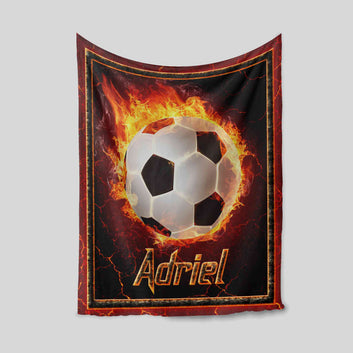 Personalized Football Blanket, Custom Name Blanket, Sports Fan Blanket, Gift Blanket