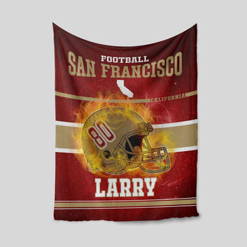 Personalized Football Blanket, Custom Football City Blanket, Sports Fan Blanket, Gift Blanket