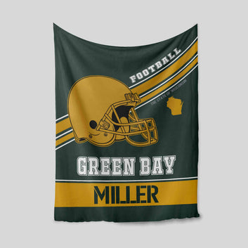 Personalized Football Blanket, Custom Football City Blanket, Sports Fan Blanket, Gift Blanket
