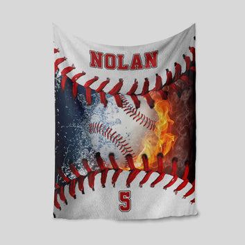 Personalized Name Softball Blanket, Softball Blanket, Sport Blanket, Family Blanket, Gift Blanket