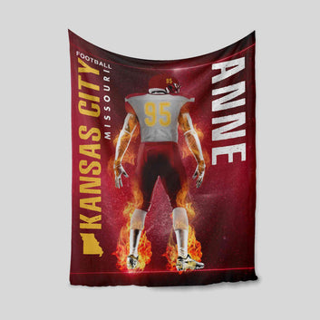 Personalized Football Blanket, Custom Football City Blanket, Football Blanket, Sports Fan Blanket, Gift Blanket