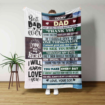 To My Dad Blanket, Custom Name Blanket, Family Blanket, Father's Day Blanket, Gift Blanket