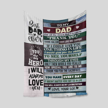 To My Dad Blanket, Custom Name Blanket, Family Blanket, Father's Day Blanket, Gift Blanket