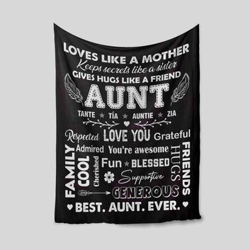 Best Aunt Ever Blanket, Aunt Blanket, Gift For Aunt Blanket, Custom Name Blanket, Family Blanket