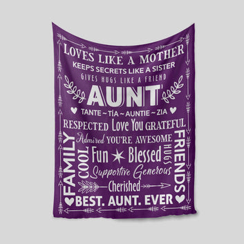 Best Aunt Ever Blanket, Aunt Blanket, Gift For Aunt Blanket, Custom Name Blanket, Family Blanket