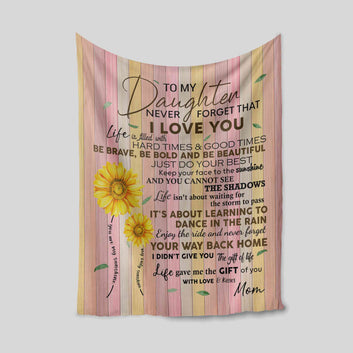 To My Daughter Blanket, Blanket For Daughter, Sunflower Blanket, Custom Name Blanket, Family Blanket