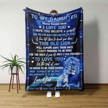 To My Daughter Blanket, Blanket For Daughter, Lion Blanket, Custom Name Blanket, Family Blanket, Gift Blanket