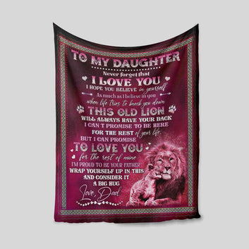 To My Daughter Blanket, Blanket For Daughter, Lion Blanket, Custom Name Blanket, Family Blanket, Gift Blanket