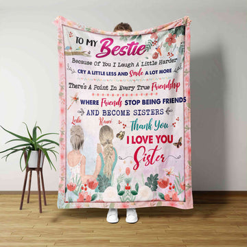To Bestie Blanket, Best Friend Blanket, Blanket For Friend, Custom Name Blanket, Gift Blanket