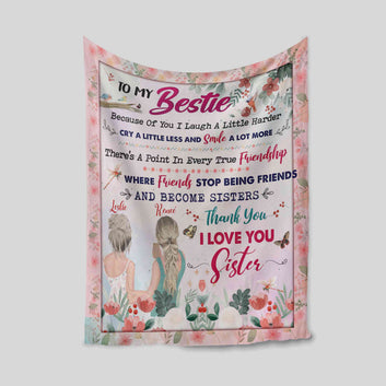 To Bestie Blanket, Best Friend Blanket, Blanket For Friend, Custom Name Blanket, Gift Blanket