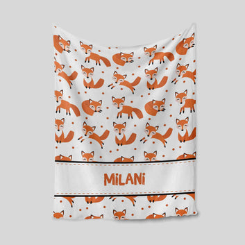 Custom Baby Blanket, Cute Blanket, Fox Blanket, Baby Blanket With Name, Family Blanket