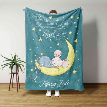 Custom Baby Blanket, Star Blanket, Mouse Blanket, Baby Blanket With Name, Family Blanket