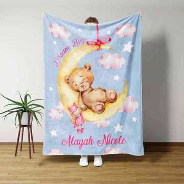 Custom Baby Blanket, Bear Blanket, Cloud Blanket, Baby Blanket With Name, Family Blanket