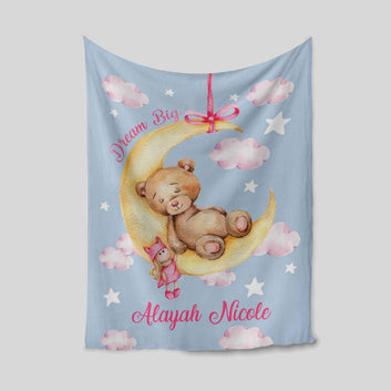 Custom Baby Blanket, Bear Blanket, Cloud Blanket, Baby Blanket With Name, Family Blanket