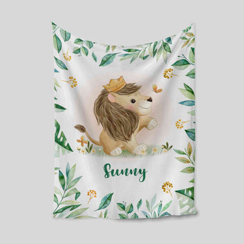 Custom Baby Blanket, Lion Blanket, Cute Blanket, Baby Blanket With Name, Family Blanket