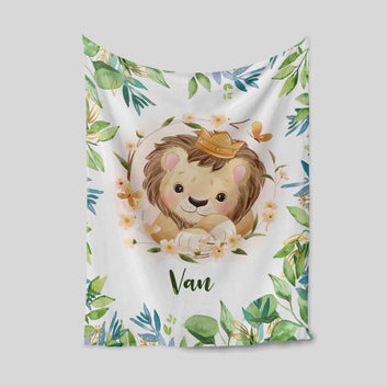 Custom Baby Blanket, Lion Blanket, Cute Blanket, Baby Blanket With Name, Family Blanket