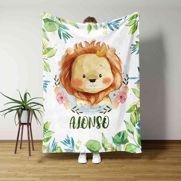 Custom Baby Blanket, Lion Blanket, Cute Blanket, Baby Blanket With Name, Family Blanket