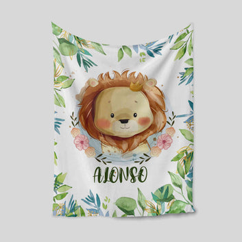 Custom Baby Blanket, Lion Blanket, Cute Blanket, Baby Blanket With Name, Family Blanket