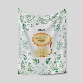 Custom Baby Blanket, Lion Blanket, Cute Blanket, Baby Blanket With Name, Family Blanket