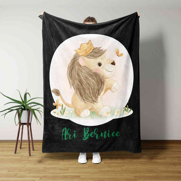 Custom Baby Blanket, Lion Blanket, Cute Blanket, Baby Blanket With Name, Family Blanket