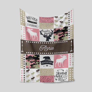 Custom Baby Blanket, Hunting Baby Blanket, Woodland Baby Blanket, Baby Blanket With Name, Family Blanket