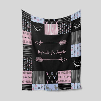 Custom Baby Blanket, Hunting Baby Blanket, Deer Blanket, Baby Blanket With Name, Family Blanket