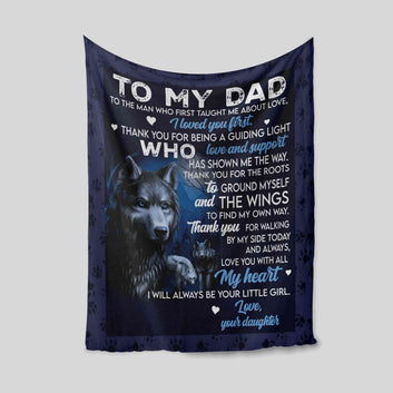 To My Dad Blanket, Wolf Blanket, Blanket For Dad, Custom Name Blanket, Family Blanket