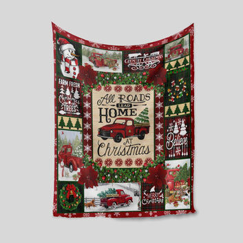 All Roads Lead Home At Christmas Blanket, Snowman Blanket, Christmas Blanket, Family Blanket, Gift Blanket