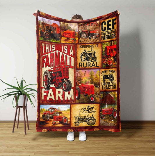 This Is A Farmall Blanket, Tractor Blanket, Blanket For Farmer, Family Blanket, Gift Blanket