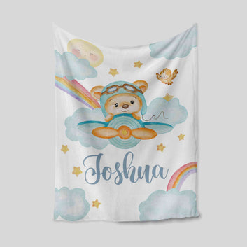 Custom Baby Blanket, Bear Blanket, Baby Blanket With Name, Cute Blanket, Baby Blanket, Family Blanket, Kids Blanket