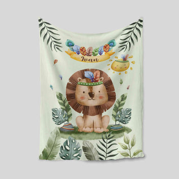 Custom Baby Blanket, Lion Blanket, Cute Blanket, Baby Blanket With Name, Baby Blanket, Family Blanket, Kids Blanket