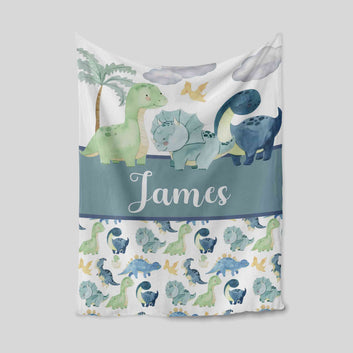 Custom Baby Blanket, Dinosaur Blanket, Cute Blanket, Baby Blanket With Name, Baby Blanket, Family Blanket, Kids Blanket