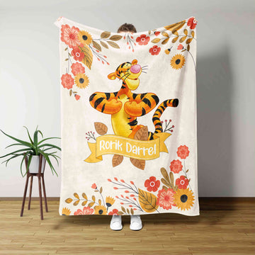 Custom Baby Blanket, Winnie The Pooh Blanket, Tiger Blanket, Baby Blanket With Name, Baby Blanket, Kids Blanket