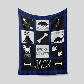 Custom Baby Blanket, Time For Discovery Blanket, Dinosaur Blanket, Baby Blanket With Name, Baby Blanket, Kids Blanket