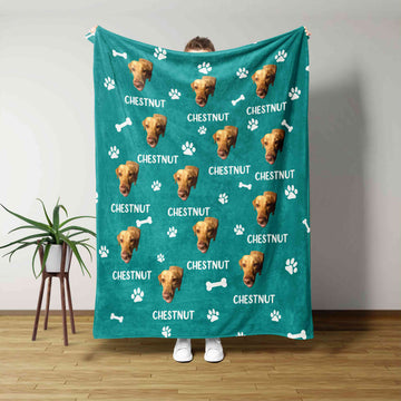 Custom Dog Face Blankets, Personalized Pet Photo Blanket, Dog Blanket, Rhodesian Ridgeback Blanket, Custom Name Blanket