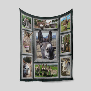 Donkey Blanket, Animal Blanket, Blanket Gift Donkey Lover, Family Blanket, Farmers Gift Blanket, Gift Blanket