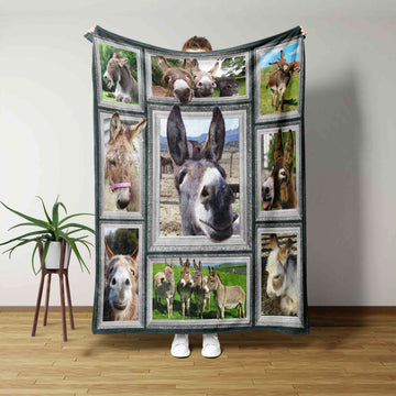 Donkey Blanket, Animal Blanket, Blanket Gift Donkey Lover, Family Blanket, Farmers Gift Blanket, Gift Blanket