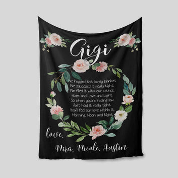 Gigi Blanket, We Hugged This Blanket, Mother's Day Gift Blanket, Personalized Name Blanket, Gift For Grandma Blanket