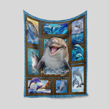 Deep Sea View Dolphins, Dolphin Blanket, Blanket Gift For Dolphin Lover, Family Blanket, Gift Blanket