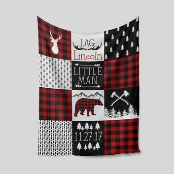 Little Man Blanket, Personalized Baby Blanket, Woodland Baby Blanket, Baby Blanket, Gift Blanket