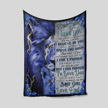 To My Daughter Blanket, Blanket From Dad, Lion Blanket, Custom Name Blanket, Family Blanket, Gift Blanket