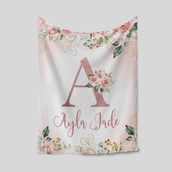 Personalized Name Blanket, Baby Blanket With Name, Flower Blanket, Rose Blanket, Family Blanket, Baby Blanket, Gift Blanket