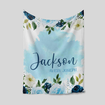 Personalized Name Blanket, Baby Blanket With Name, Flower Blanket, Rose Blanket, Family Blanket, Baby Blanket, Gift Blanket