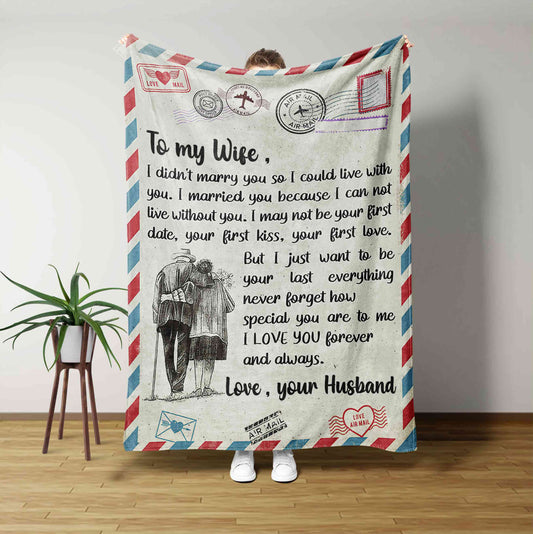 To My Wife Blanket, Blanket From Husband, Letter Blanket, Couple Blanket, Custom Name Blanket, Family Blanket, Gift Blanket